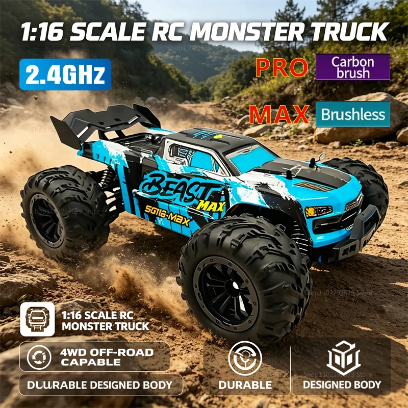 

PRO/MAX 1:16 Remote Control Car High Speed 80KM/H 4WD Brushless Off-Road Drift RC Vehicle Toys For Kids Adults Outdoor Adventure