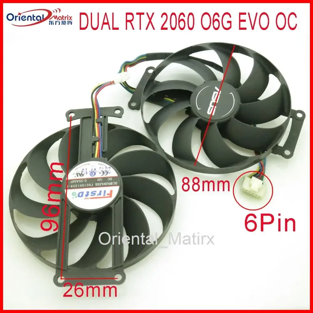 2pcs/lot FDC10H12S9-C 12V 0.35A 88mm For ASUS DUAL RTX2060 O6G EVO OC Graphics Card Cooling Fan