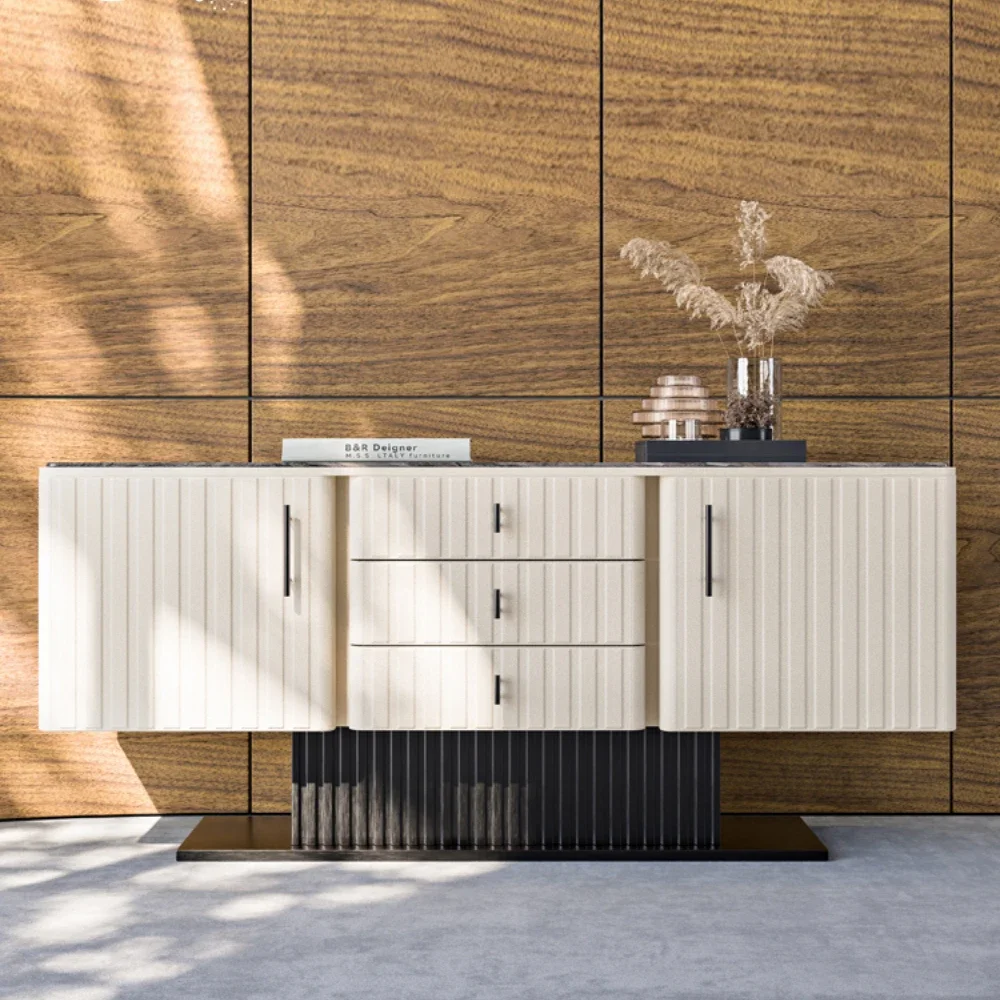 Minimalist Light Luxury Sideboard Marble Hallway Entrance Cabinet Locker Chest of Drawers