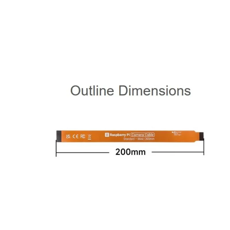 Official CSI FPC Flexible Cable Compatible with Raspberry Pi 5, 200MM/20CM, 22Pin to 15Pin, Suitable for CSI Camera Modules