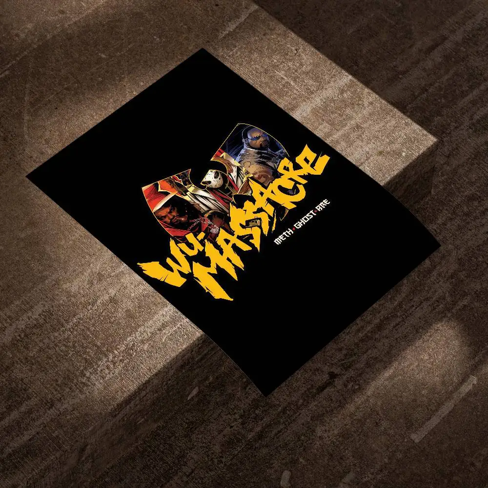 W-Wu T-Tang Clan affiche auto-adhésive Art papier imperméable autocollant café maison Bar salle