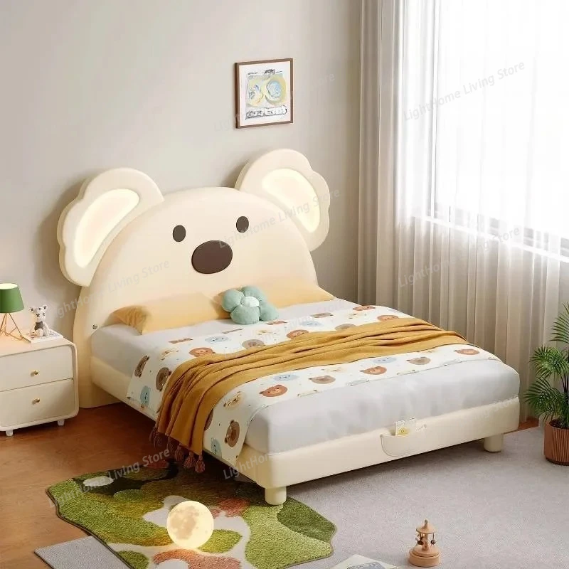 

White Normal Single Kids Beds Frame Safety Simple Design Modern Kids Bed Children Boys Custom Cama Infantil Furniture Home