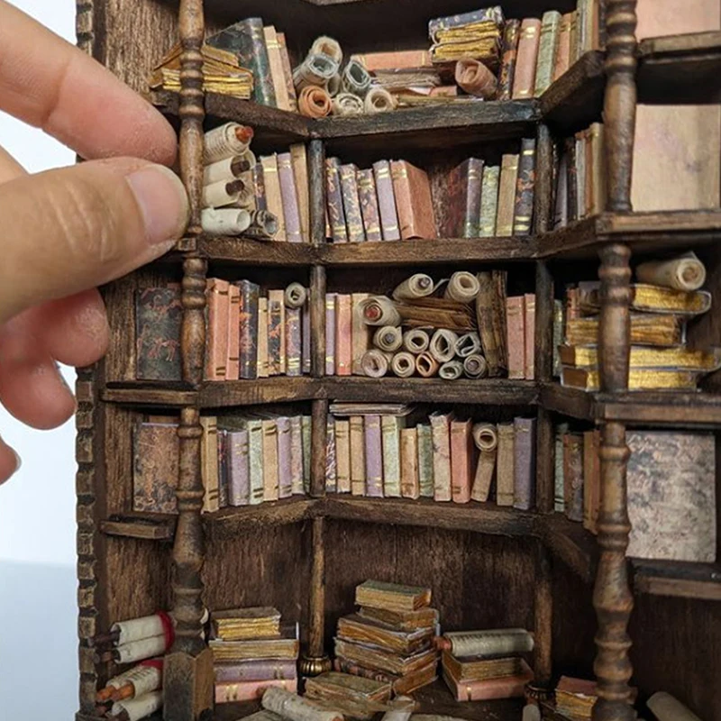 The Bay Library Miniaturowy gotycki regał na książki Przenośny i stylowy regał do uporządkowanych i eleganckich dekoracji bibliotecznych