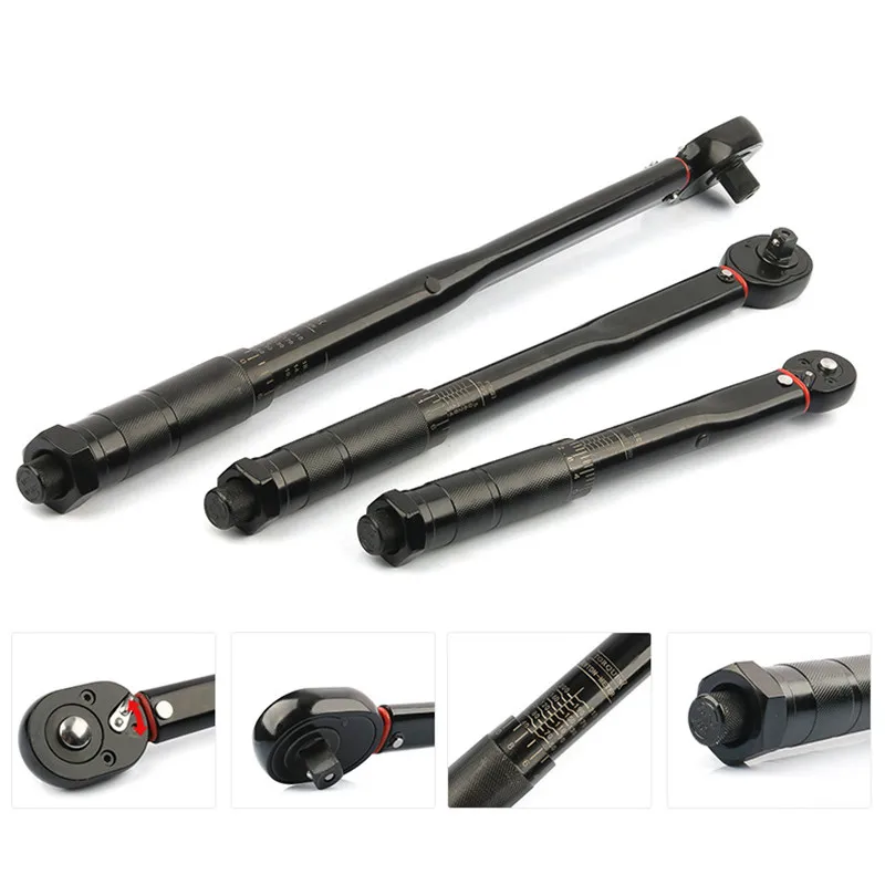 5-210Nm Torque Wrench 1/2 3/8 1/4 Ratchet Mechanical Workshop Adapter Automotive Spanner DIY Car Tire Garage Repair Tool Key Kit