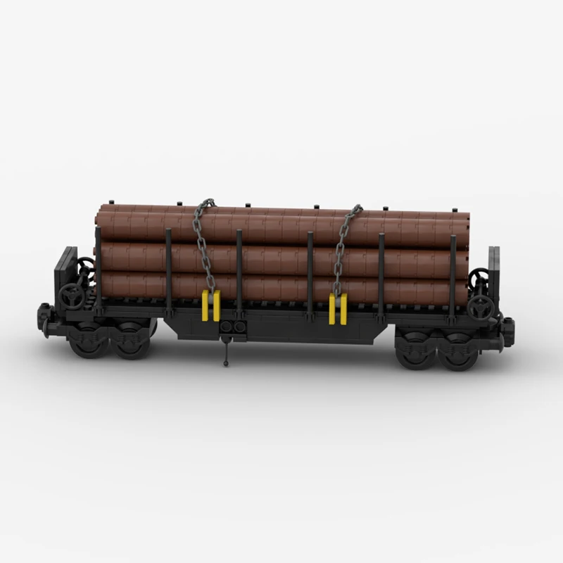 MOC Building blocks Train car Railway Container heavy duty freight train Wood High Rail Boy DIY Assemble toys Bricks Model 2878