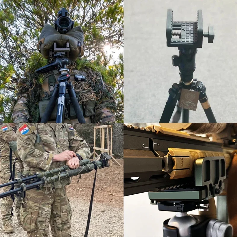 Outdoor Military CNC Metal High Precision Tripod, MOD7 HOG Saddle, Pig Saddle Shooting Photography Gimbal Bracket Accessories