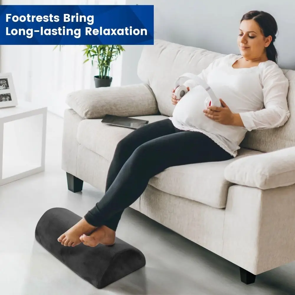 

Relaxing Memory Cotton Feet Pillow Oval Black Foot Rest Cushion Ergonomic Support Foot Rest Home