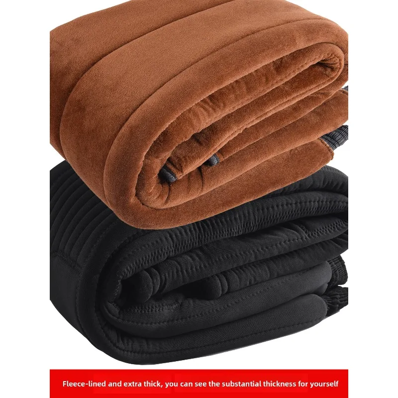 الشتاء السراويل الحرارية كبار السن الرجال عالية الخصر العميق المنشعب السراويل الدافئة أبي القطن صوف مبطن سميكة الركبة حماية الطقس