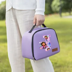 Gabby Dollhouse Lunch Box Bag New Office Worker Student borse isolate di grande capacità Cute Cartoon Sweet Purple Handbage Gift