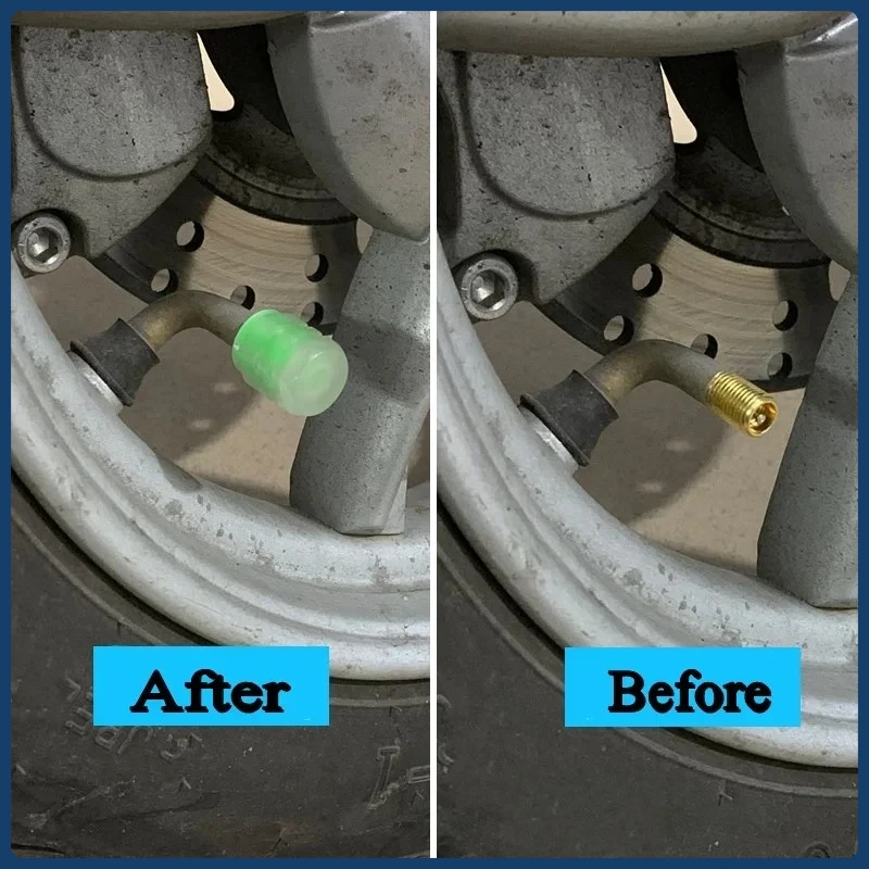 Tutup Pentil Ban Motor Mobil Bercahaya, Tutup Pentil Roda Sepeda Motor Berpendar di Malam Hari, Dekorasi Tutup Pentil Ban