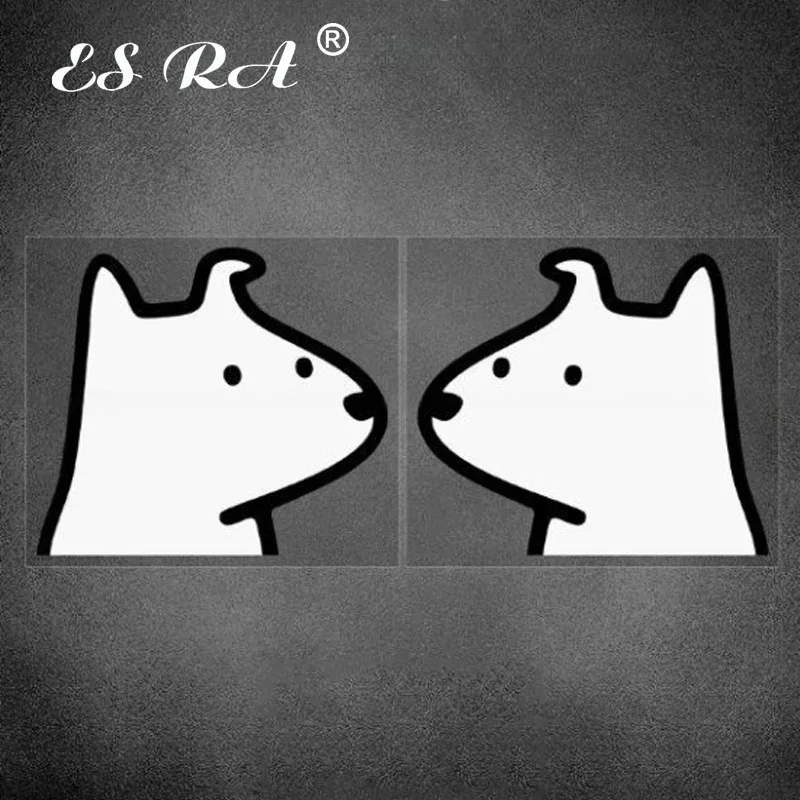 

Little White Dog Reflective Sticker Waterproof Car Pegatinas Triangular Window Fuel Tank Cover Motorcycle Body Decoration Decals