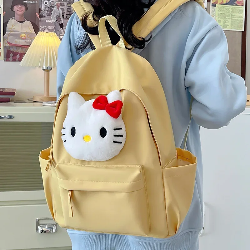 Sanrio Nieuwe Hello Kitty Student Schooltas Cartoon Lichtgewicht En Grote Capaciteit Schattige Casual Rugzak