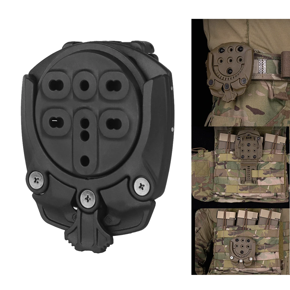 Tactical Mid Ride Belt Loop with Quick Connect Mounting System, Belt Clip Holster Adapter Base,360 Degree Rotation Belt Paddle