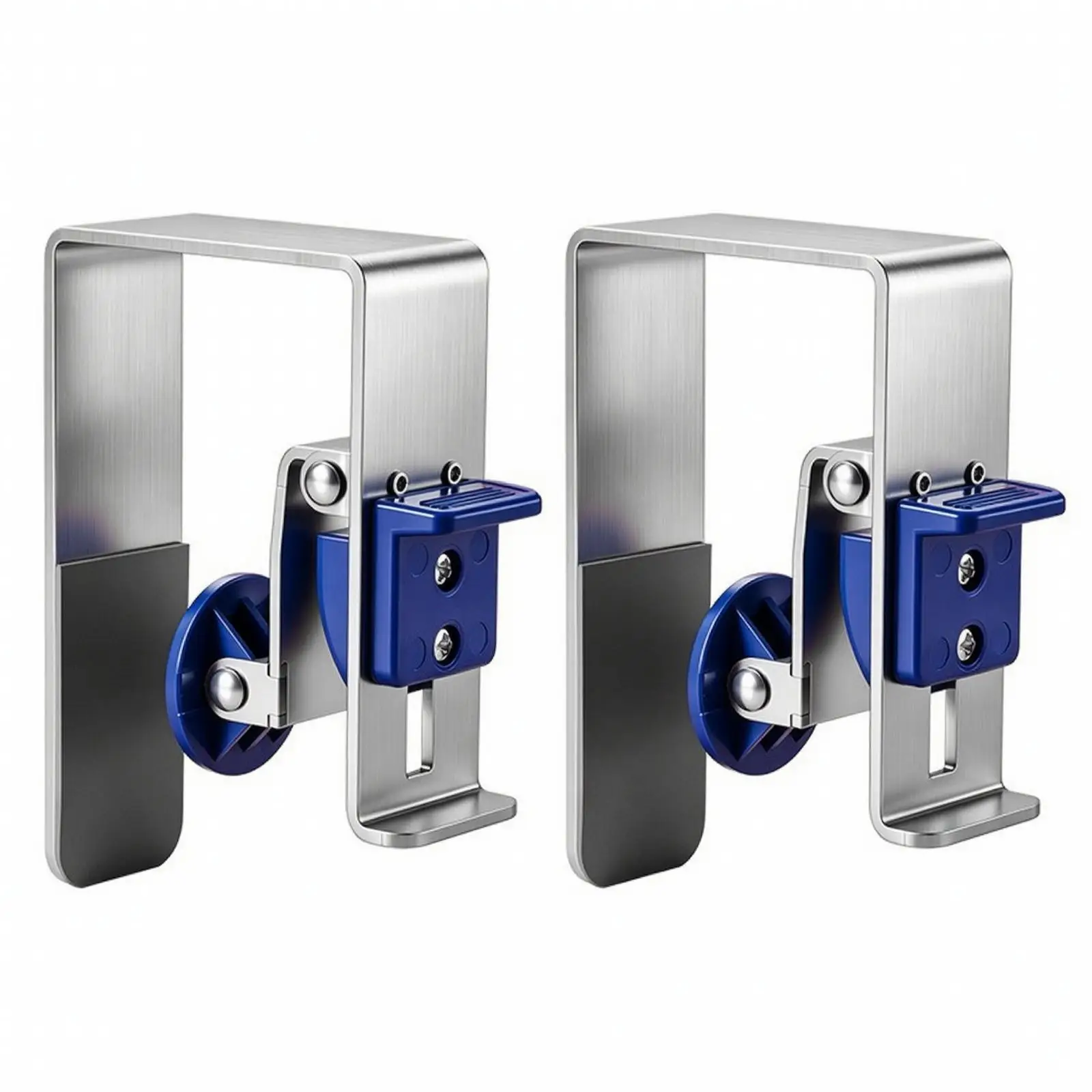 Drawer Assembly Helper Clamp Stainless Steel with Blue Pressure Pad for Wood Panels Secure Grip Cabinet Work Tool