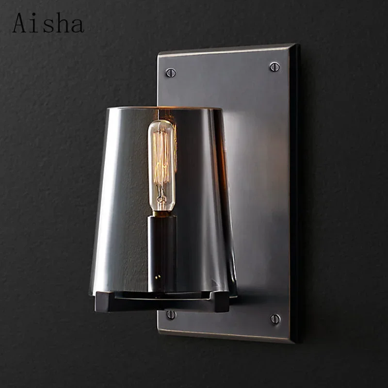 

American Retro Wall Lamp Bathroom Mirror Front Light Living Room Background Sconces Bedroom Bedside Lamp Corridor Fixture