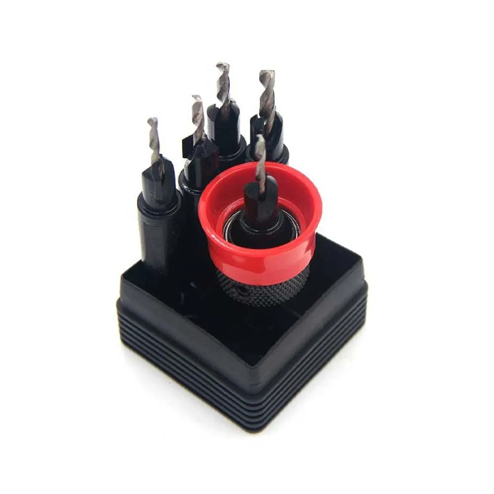 5 6PCS Carbide Tipped Countersink Drill Bit Set 4 Hex Shank Adjustable Depth For Wood Plastic MDF Gypsum Board Power Tool