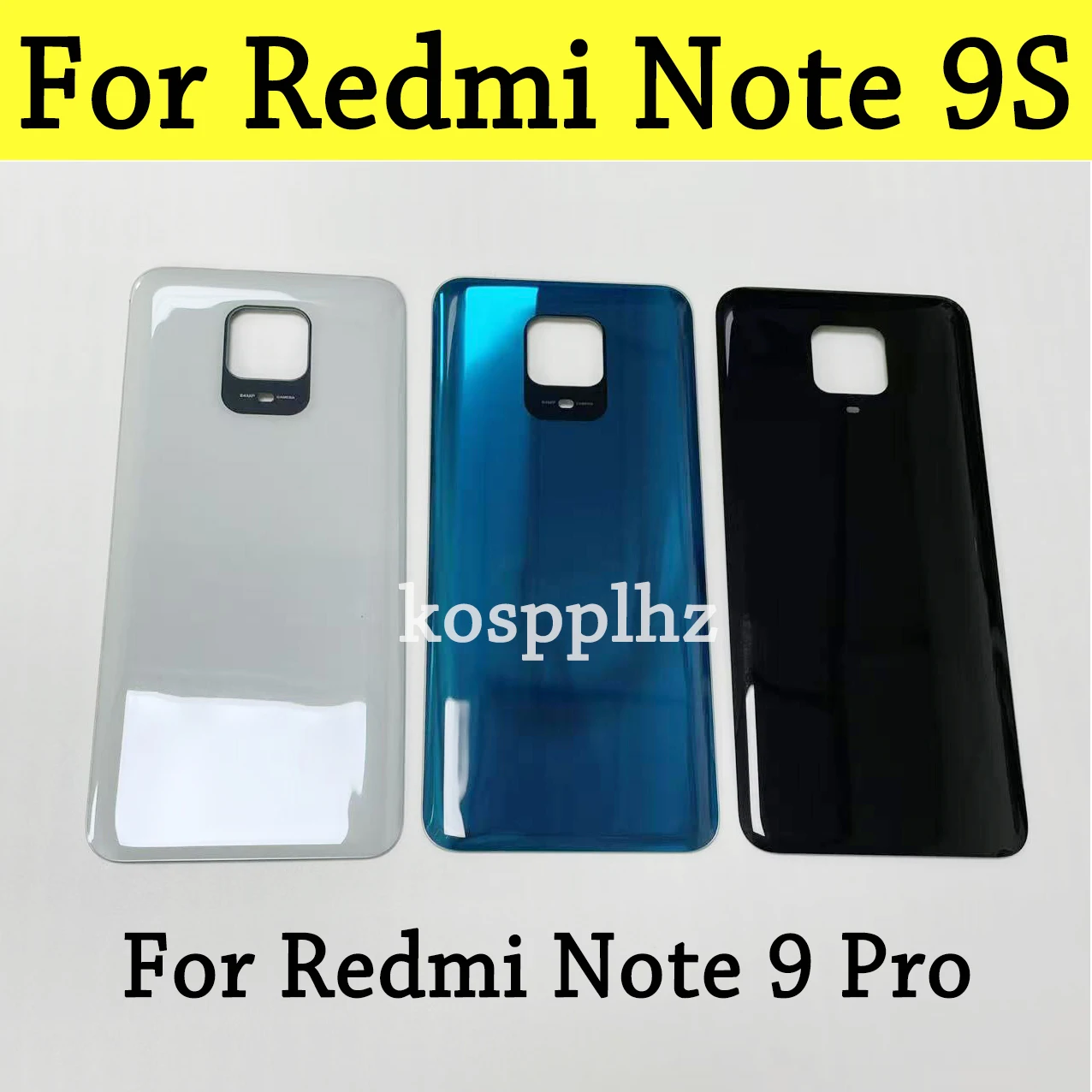 Für Redmi Note 9S Akku-Rückabdeckung, hinteres Gehäuse, Gehäuseabdeckung für Redmi Note 9 Pro, Rückglasabdeckung