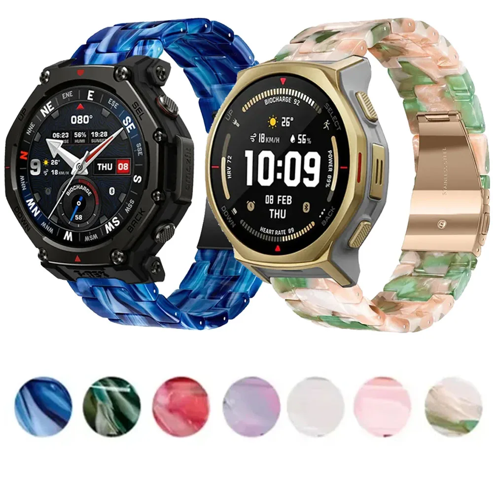 

Ремешок из смолы для Amazfit T-Rex3 Pro 48/44 мм, дышащий браслет для Amazfit Bip 6/Balance 2-1/Active 2-2, квадратные аксессуары