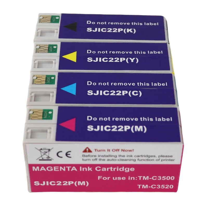 أوروبا SJIC22P خرطوشة الحبر الصباغ متوافقة مع خراطيش الحبر طابعة الملصقات Epson TM-C3500 C3500 C33S020577 SJIC22P(K)