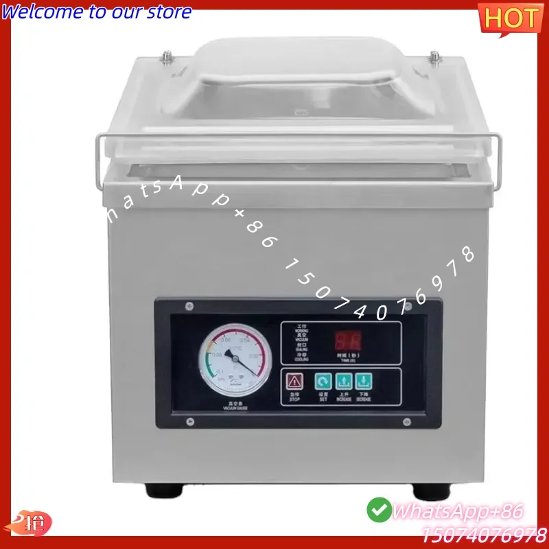2026 Strong Date Printing Dz 400 Máquina de envasado al vacío de sobremesa de cámara única para alimentos líquidos y húmedos, pequeña y doméstica