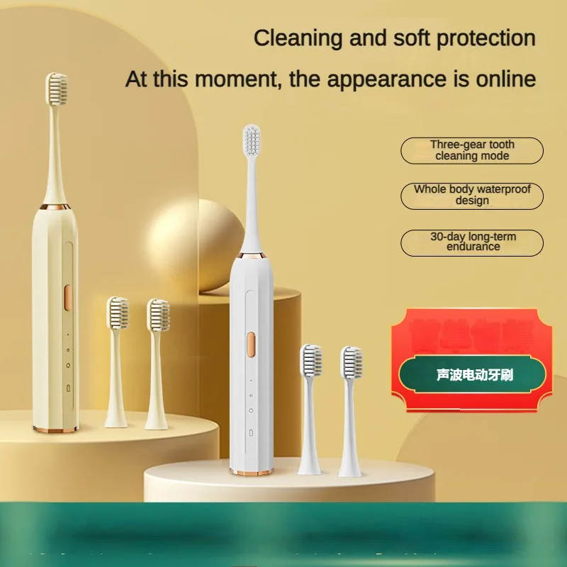 فرشاة أسنان كهربائية سونيك مع حافظة للسفر ، فرشاة أسنان أوتوماتيكية لتنظيف وتبييض الفم ، ipx6 مقاوم للماء ، دوبونت ، فرشاة شعيرات ناعمة