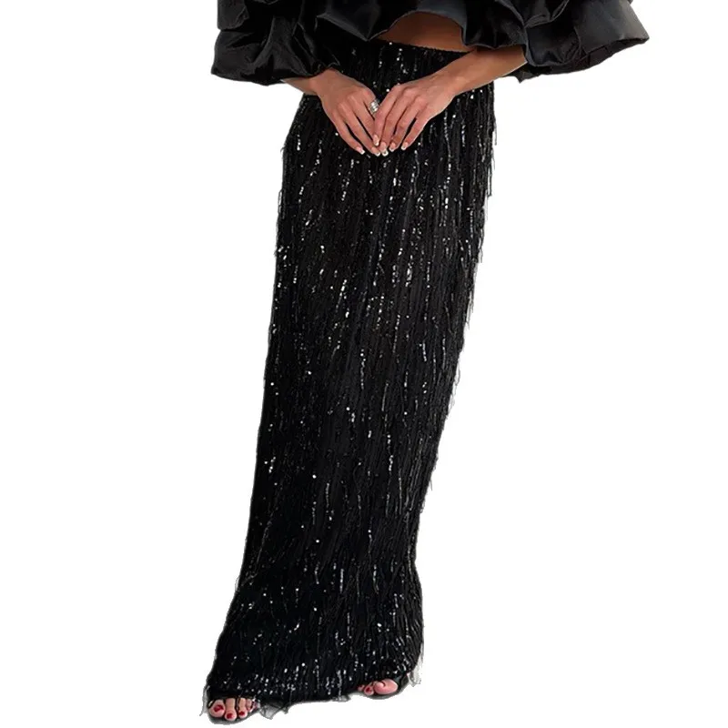 2025 جديد إمرأة أبيض الدانتيل حافة فقاعة كم أعلى الأسود حبة هامش تنورة أزياء مزاجه بدلة أنيقة