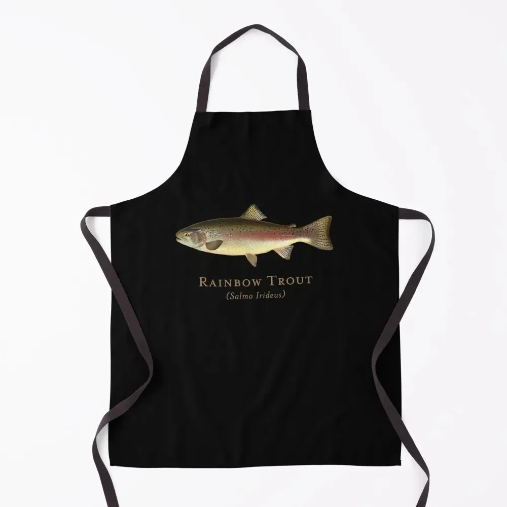 

Rainbow Trout Vintage Illustration Apron Kitchen Tools beauty master Teacher Chef Uniform For Men Apron