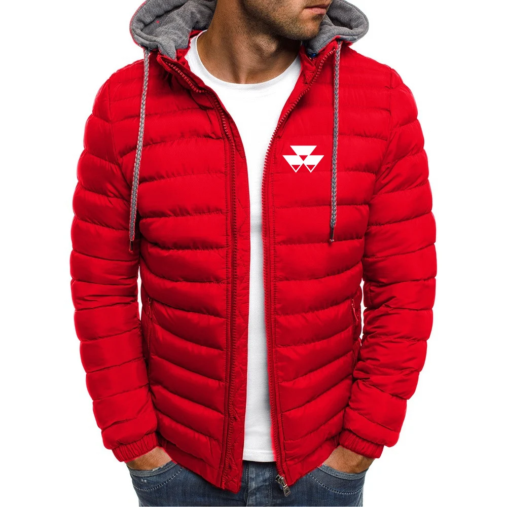 Massey Ferguson 2024 Men's New Stly Autumn and Winter Seven Colour Hooded Jacket Solid Color Exquisite Warm Hooded Coat Tops