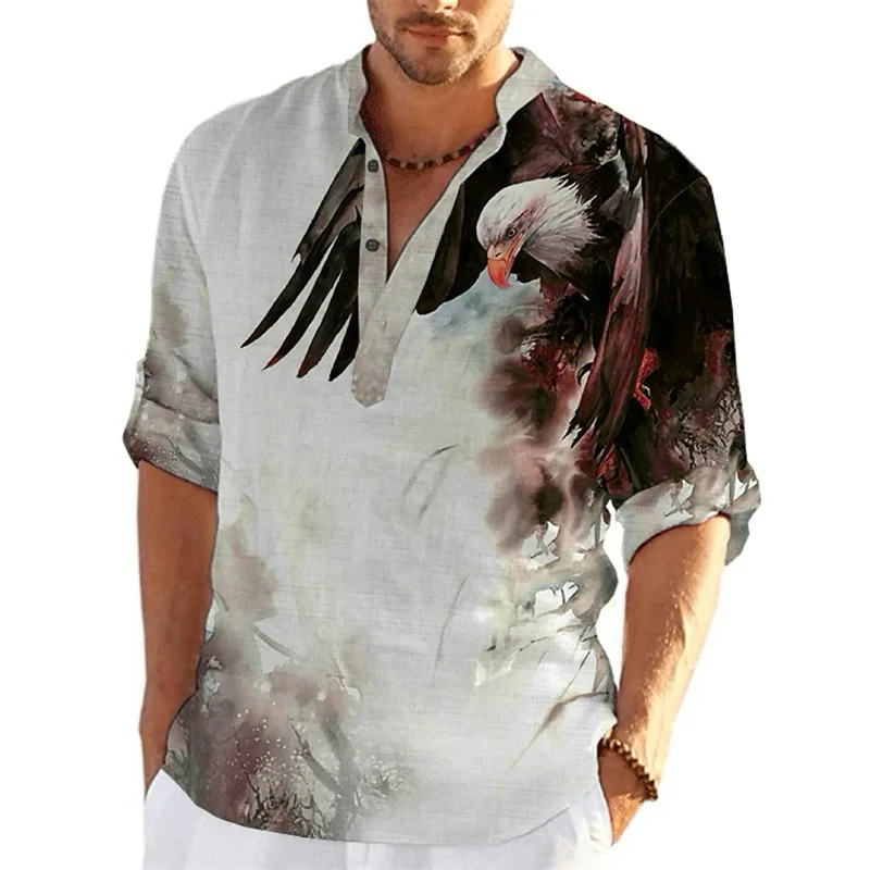 Chemise à motif animal pour hommes, impression 3D, se démarque de l\'extérieur, vêtements de rue à manches longues, mode