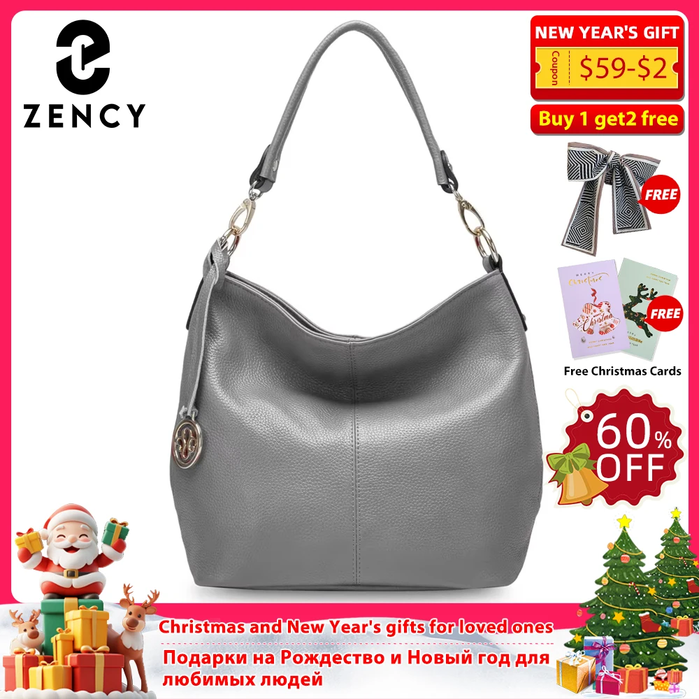 

Zency Fashion Purple Women Shoulder Bag 100% Genuine Leather Elegant Tote Handbag High Quality Female Messenger Bags Classic