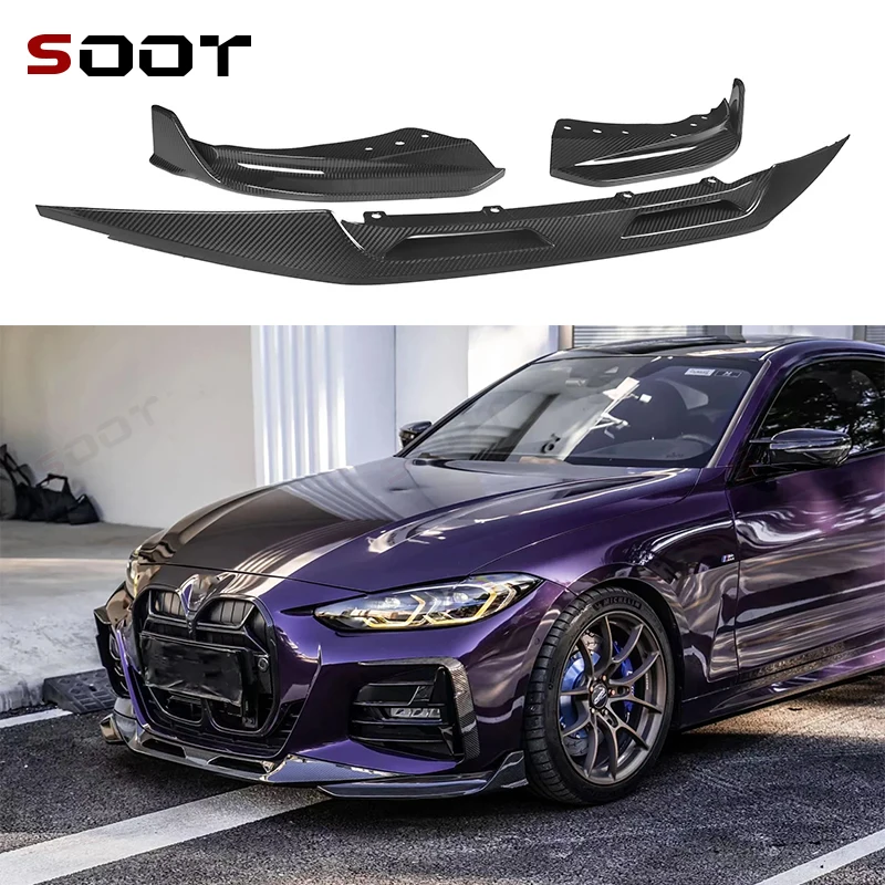 

For BMW 4 Series G22 G23 Dry Carbon Fiber Front lip Car Front Bumper Diverter Spoiler Diffuser Front lip chin body kit