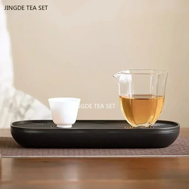 Bandeja de almacenamiento de agua de melamina, accesorios de té chino, bandejas de tetera de mar para el hogar, suministros decorativos de té