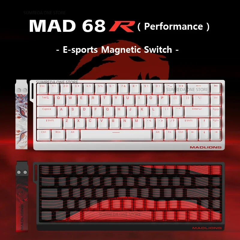 Madlions Mad 68R Mad60he Mad60 Mad68he Wired Mechanical Keyboard Gaming Magnetic Switch RT 0.02mm 8K Rate RGB Hotswap Keyboard