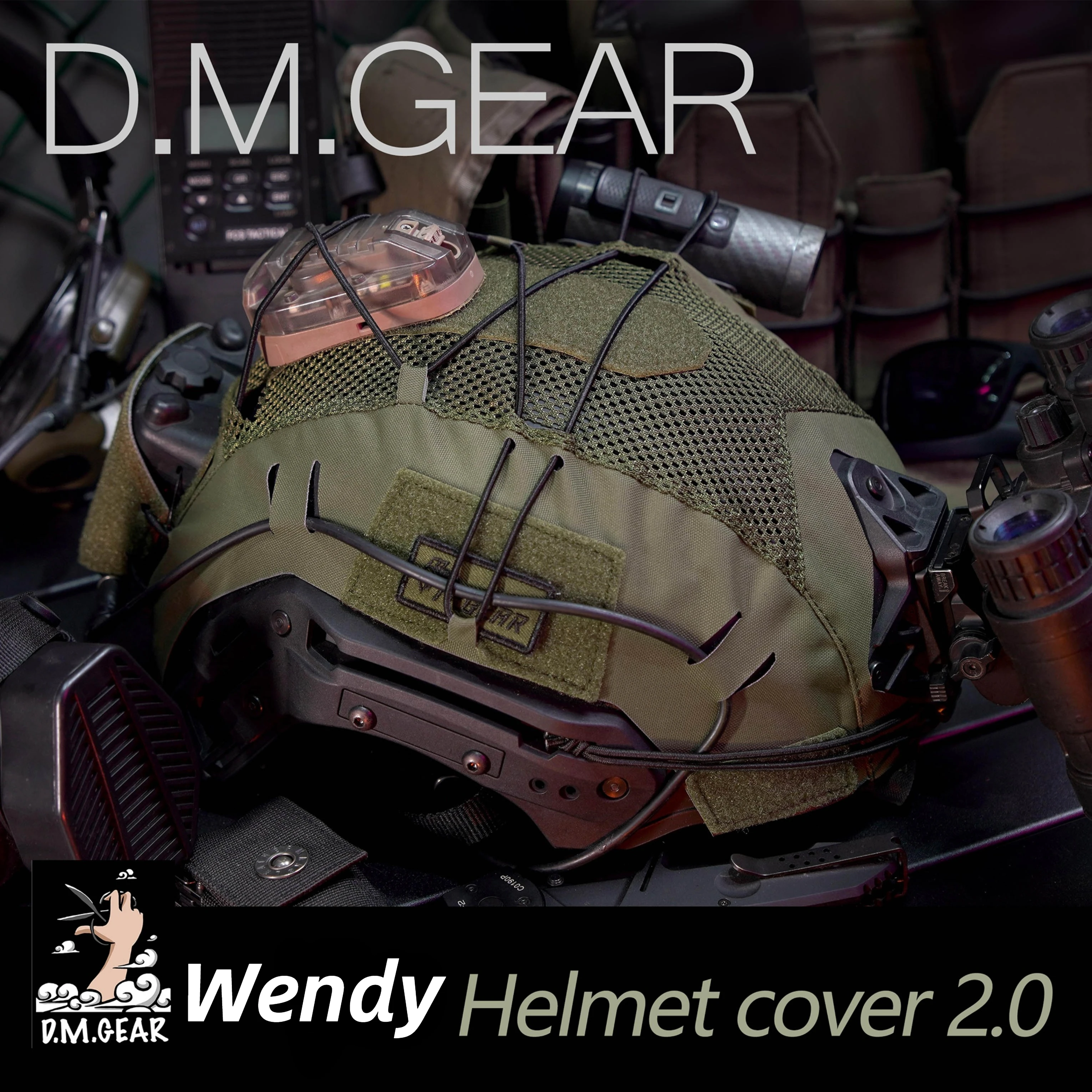 Dmgear Team Wendy pokrowiec na kask Exfil Ballistic Bump Mesh Ranger zielony sprzęt taktyczny sprzęt Airsoft sprzęt myśliwski Outdoor