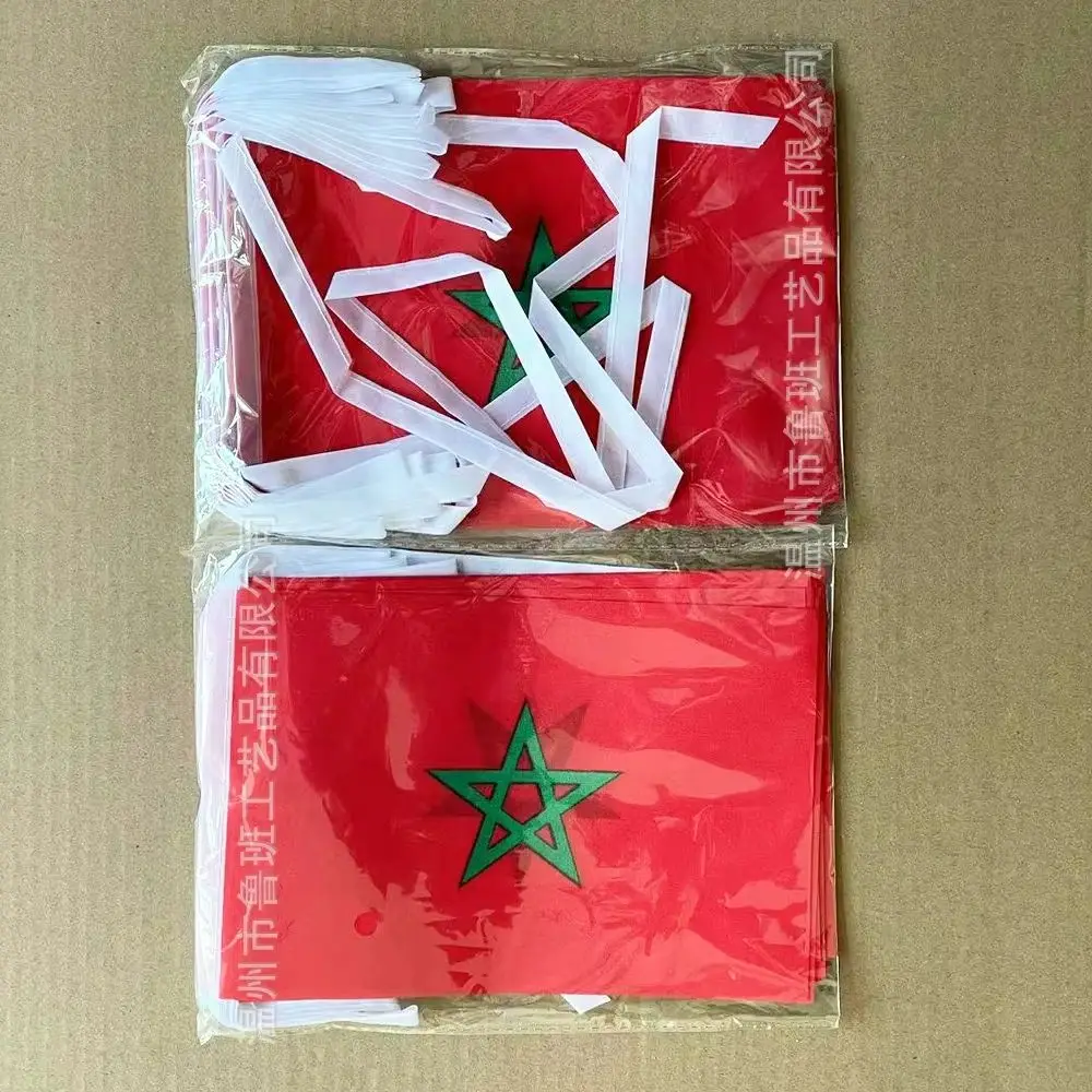 （TIKI FLAG）Morocco bunting flags 14x21cm 20pcs/package Pennant Morocco String Banner Festival Party Holiday for decoration