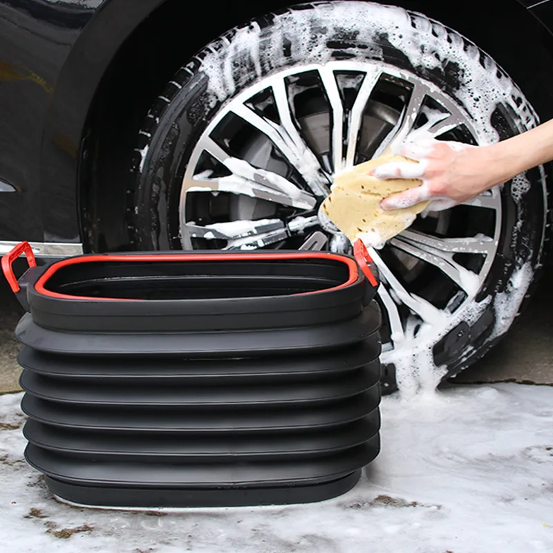 4L/18L/37L Folding Bucket Portable Car Trash Fishing Bucket Outdoor Retractable Water Bucket Dust Holder Storage Box Container
