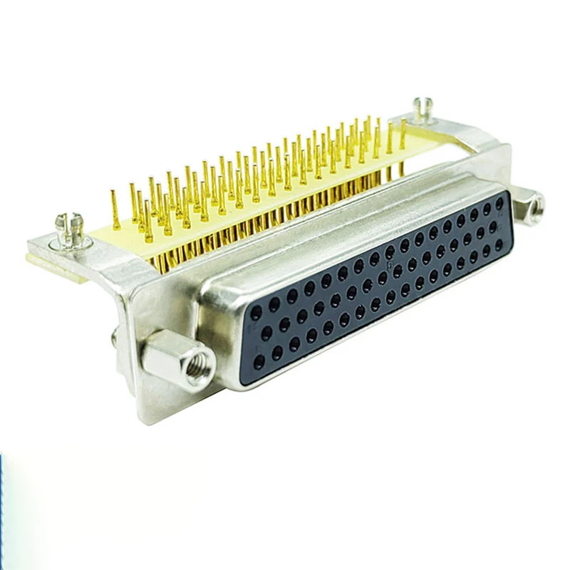 Solid core Needle HDR50 Male female Bent Plug Plate Rectangular Connector High density three row 50 pin plug seat