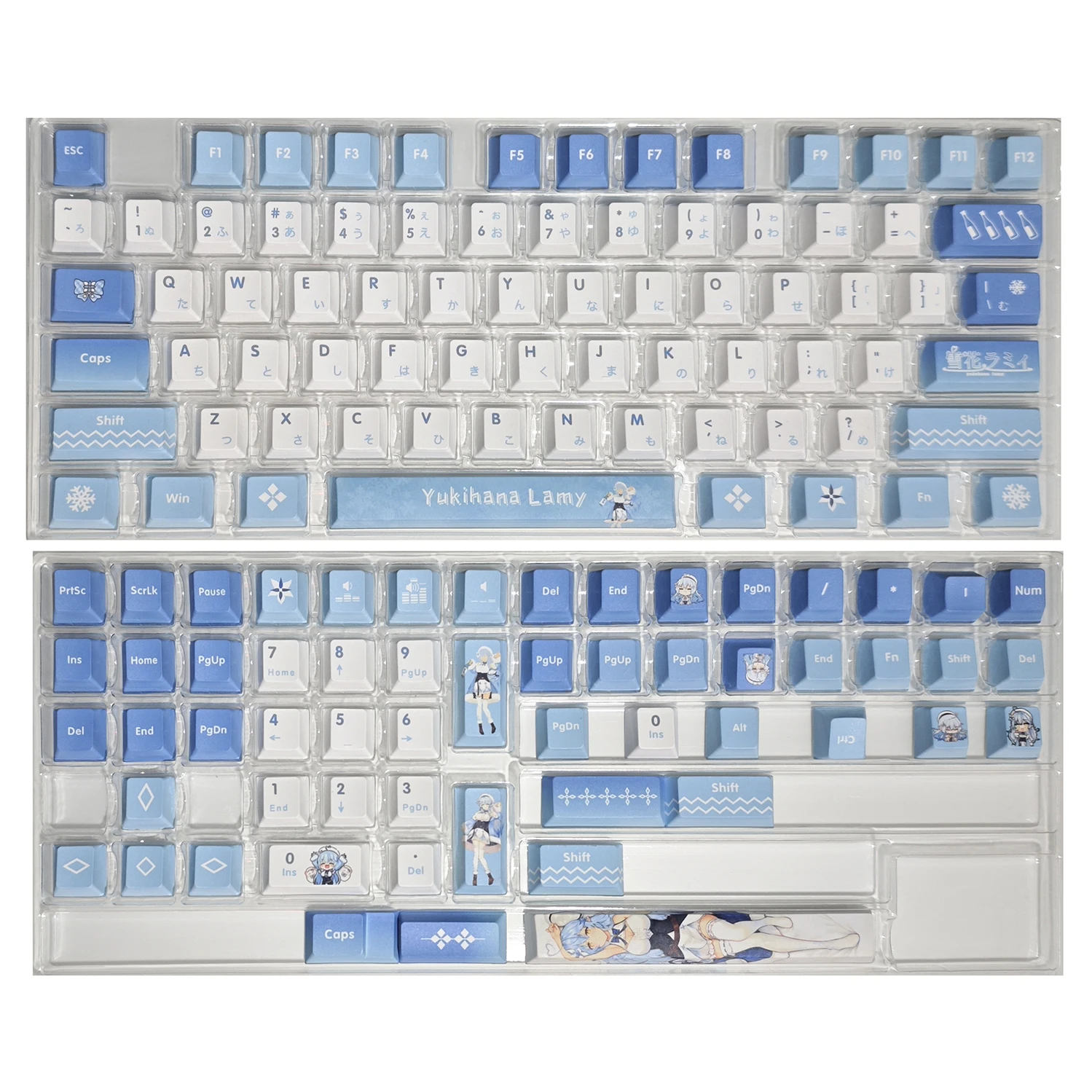 Yukihana Lamy 132 Key Cap Vtuber Hololive Key Cover PBT DYE SUB Cherry MX Cross Axis Switch Keycap for Mechanical Keyboard