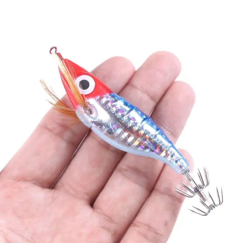 New color Bionic shrimp Luya bait glow-in-the dark wood shrimp squid explosion hook bionic shrimp bait fishing helper