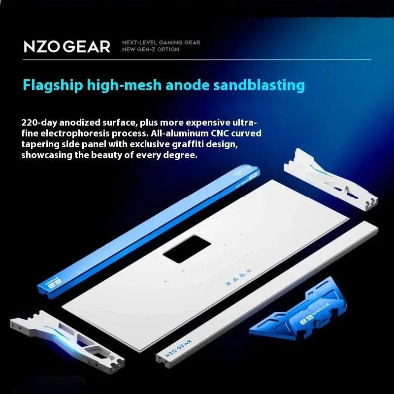 NZO STORM68 Anodized Aluminum Magnetic Switch Keyboard 220 Mesh Wired RT0.005mm 8KHz Polling Rate 0.08ms Delay Gaming Keyboard