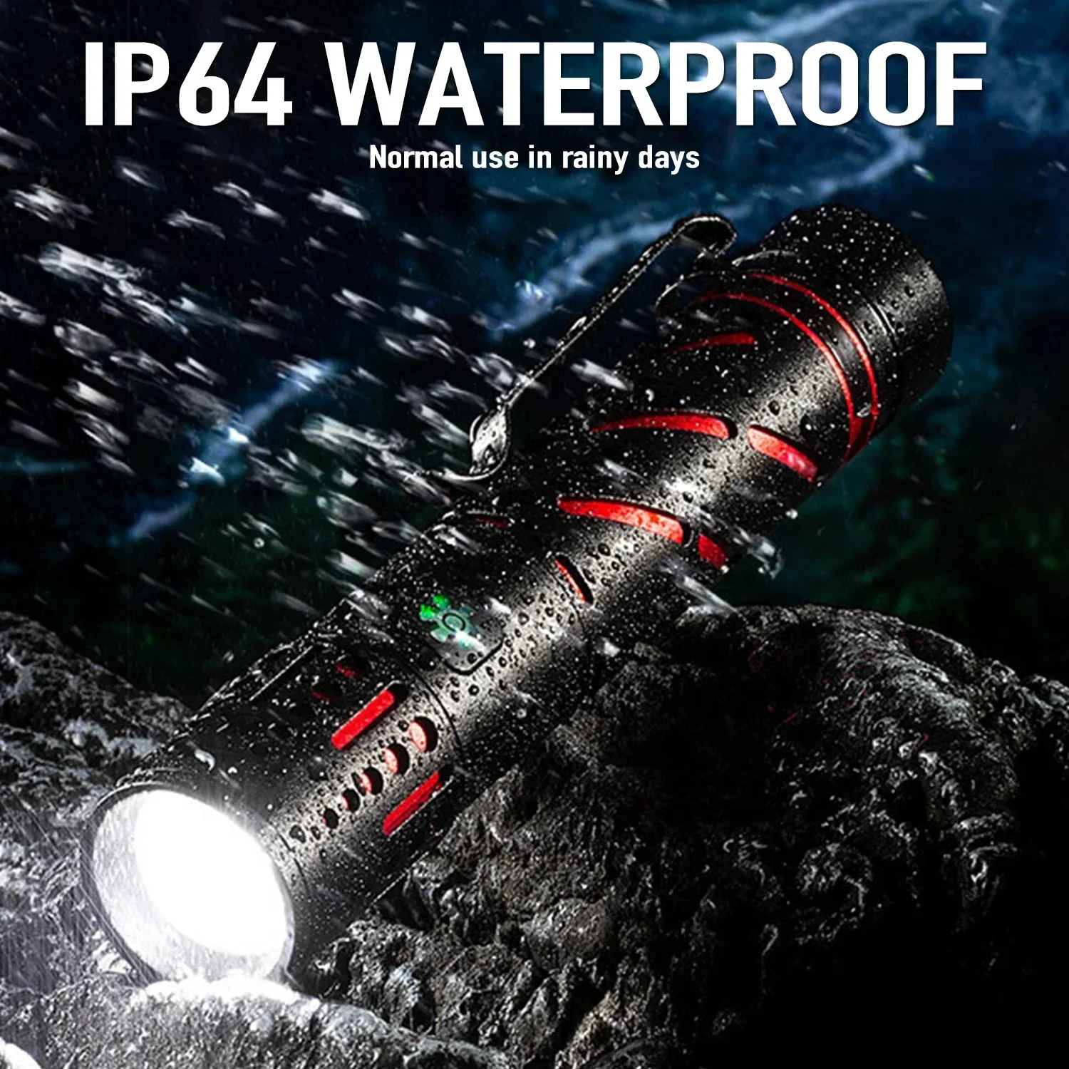 Powerful LED Flashlight Type-C USB Rechargeable Flashlights Telescopic Zoom Torch Waterproof Work Light Camping Flashlight