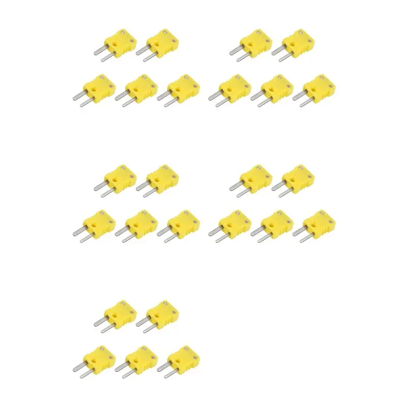 LLCS-5X Mini Type K Thermocouple Connector Male Plug Adapter High Temperature 120℃ (248℉) For Thermocouple Sensor Probes