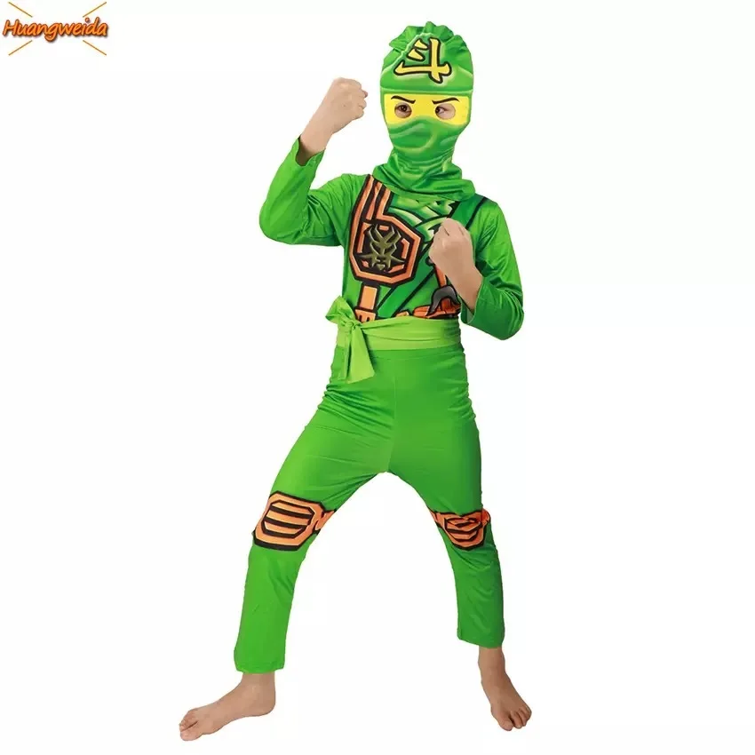 زي Ninjago الجديد للأولاد - بدلة النينجا التأثيرية للأطفال البطل الخارق للهالوين فستان حفلات الكرنفال أزياء تنكرية للنساء