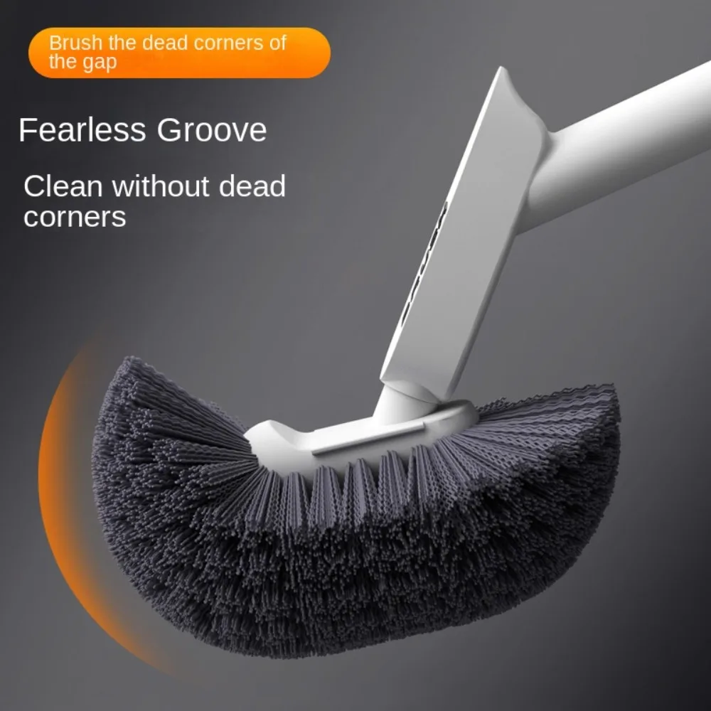Fashion Long Handle Household Toilet Brush Wall Mounted Quick Drying Bent Head Corner Gap Brush Bathroom Cleaning Tools