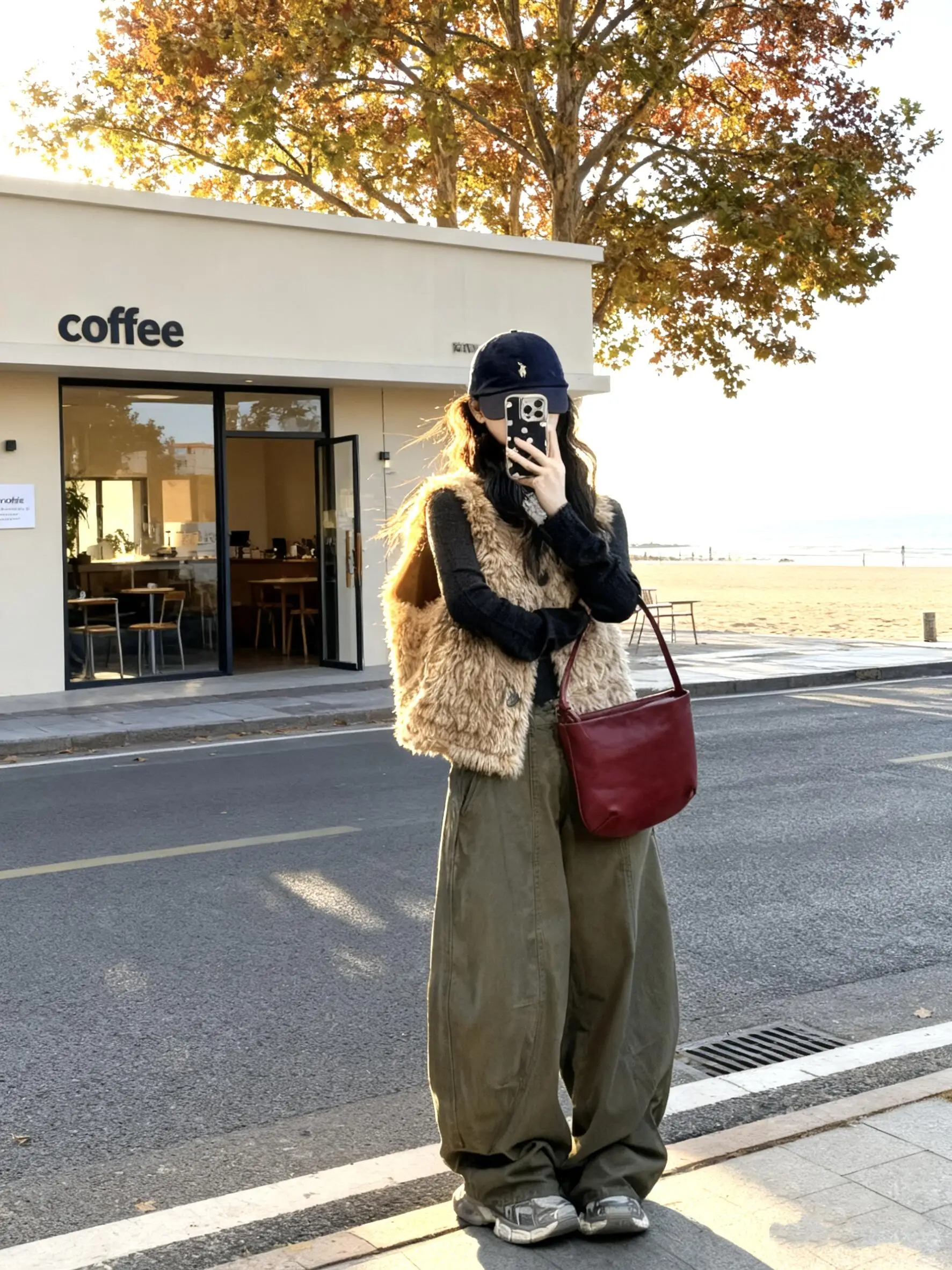 

Retro Faionable Versatile Lamb Fur Vest Women's Autumn Winter New Sle High-End Feel Faion Outerwear Top Trendy