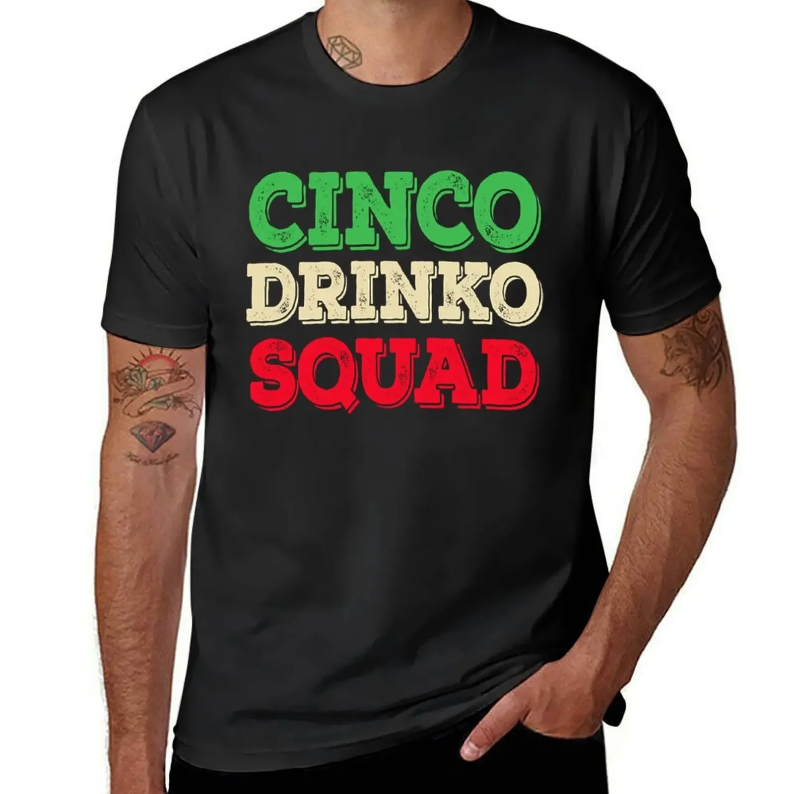 Cinco Drinko Squad Drinking Party Fiesta T-Shirt animal prinfor boys summer clothes for a boy vintage t shirt men