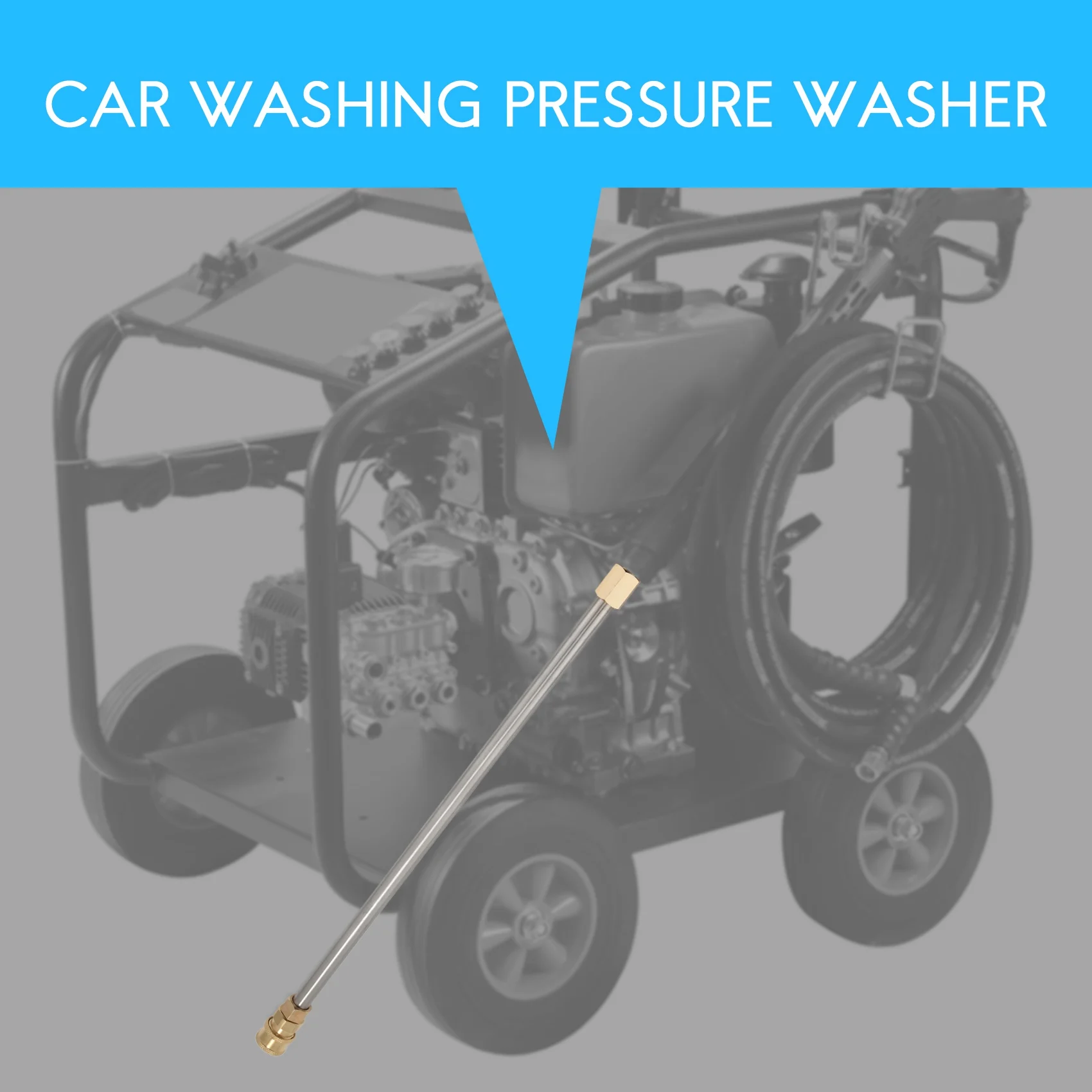 # 63Q قطع غيار وإكسسوارات السيارات، مجموعة عصا 90 بوصة، وصلة عصا غسيل الضغط، 1/4 بوصة، فضي