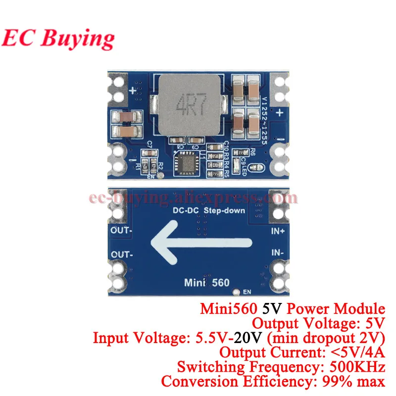 1Pc-20 Stuks Mini560 Pro 5A DC-DC Mini 560 PRO Step-Down Buck Gestabiliseerde Spanning Voedingsmodule 6-30V Naar 3.3V 5V 9V 12V Uitgang