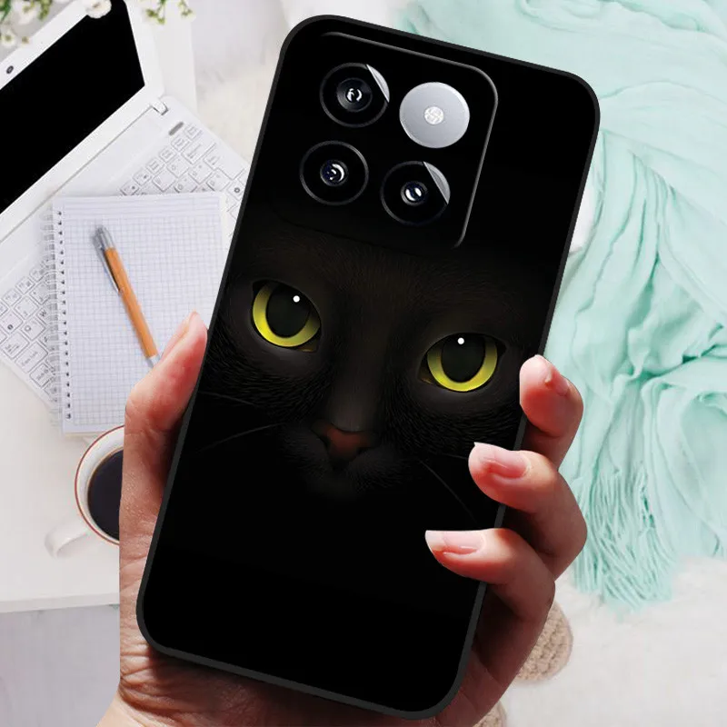 For Xiaomi 14 Pro Case Marble Phone Cover Soft Silicone Shockproof TPU Funda For Xiaomi 14 Capa 14Pro Cute Printing Protection