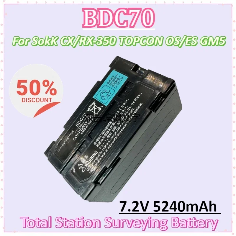 

BDC70 7.2V 5240mAh Battery for SokK CX/RX-350 TOPCON OS/ES GM5 for Top Total Station Rechargeable Li-ion Battery